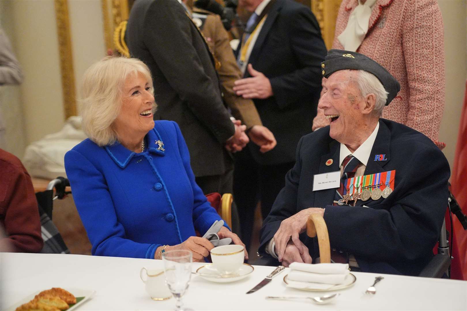 Camilla with Henry Ducker (Yui Mok/PA)