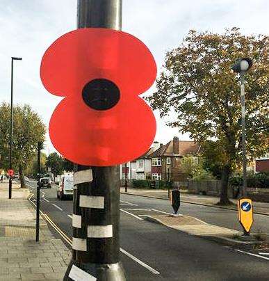 Poppies like this will be put on lamp posts through March town centre for this year's Remembrance Day parade. (2818571)
