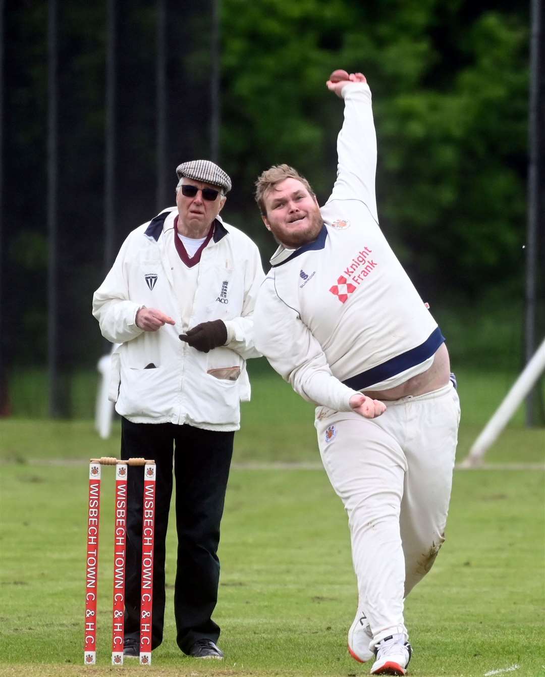 Wisbech 2nd v Royston 1st – Tom Buck bowling
