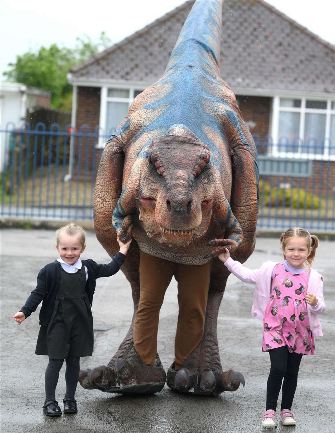 Dinosaur Day at Beaupre Primary School left to right Deliah and Martha