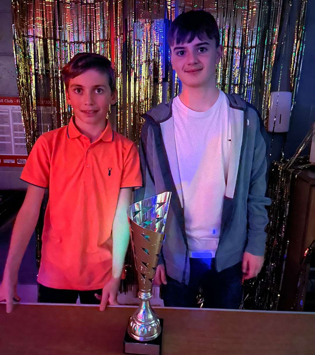 Joint winners of the Nott Johnson Trophy Oliver Ryan and Jacob Hicks