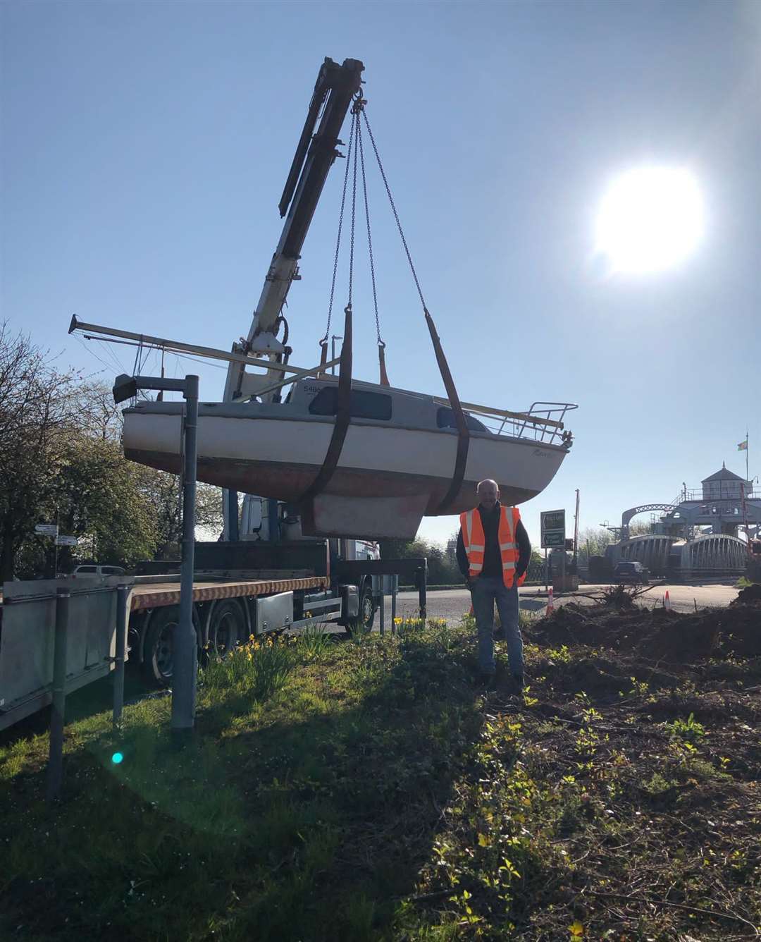 The boat has been placed on Sutton Bridge roundabout. PHOTOS: SUBMITTED