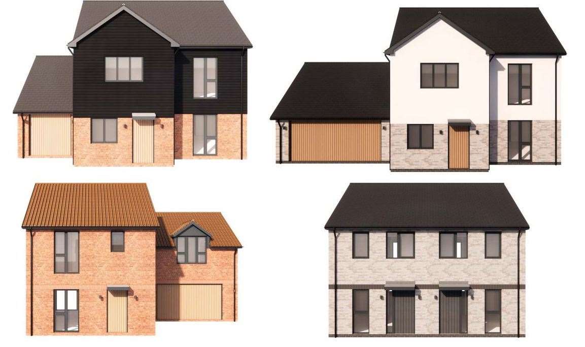 Types of homes which could be built on the former Butterfly Park in Long Sutton, which already has planning permission for 87 eco homes