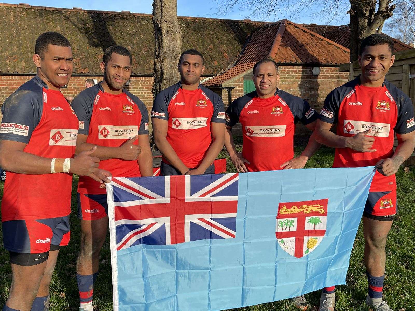Five of the seven Wisbech Fijian players doing their club proud.