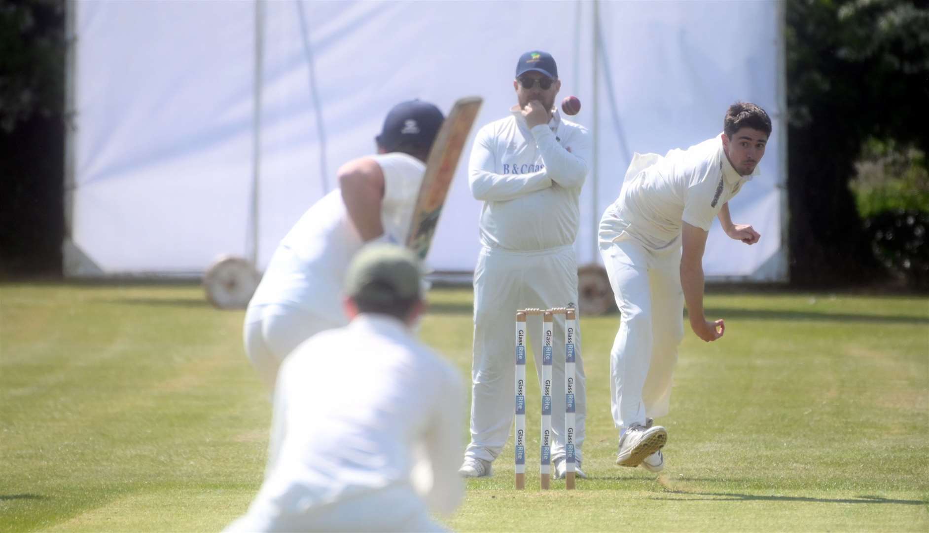Billy Munns bowling for Chatteris. Picture: Adam Fairbrother