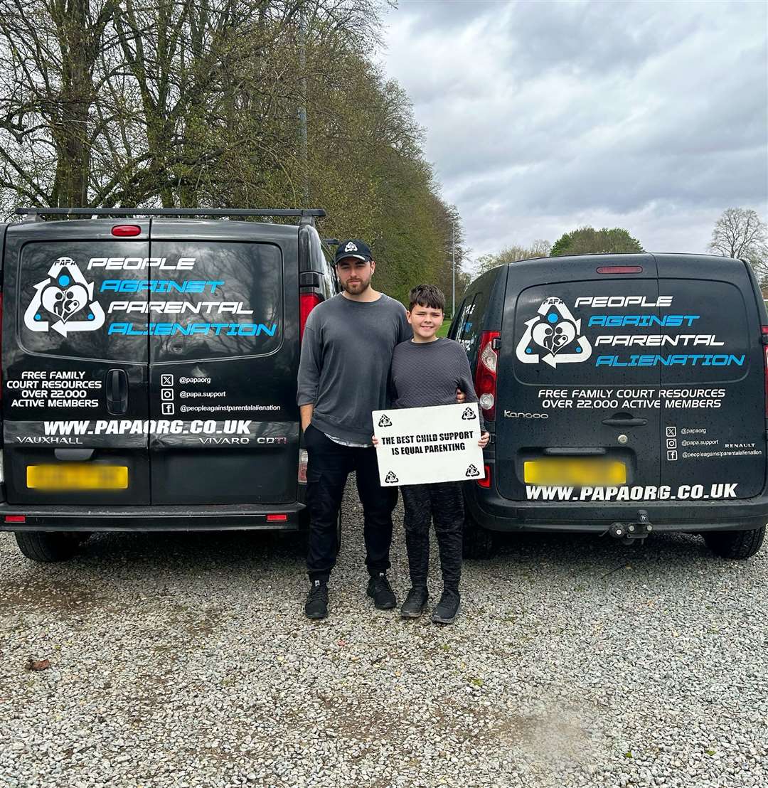 Simon Cobb and Arlo with a larger PAPA van. PHOTO: SUBMITTED