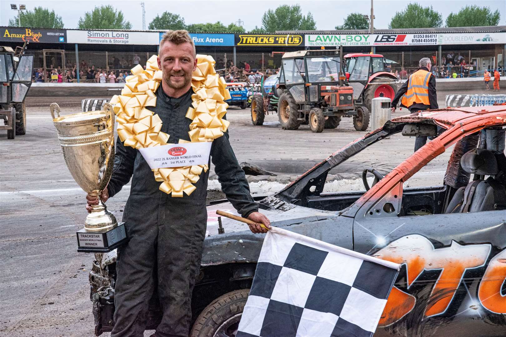 Max Stott after winning last year’s 2L Banger World Final – can he retain his title from the back? Picture: Kimberley McPherson