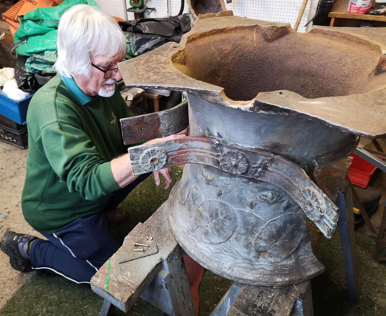 David Bates spent many hours working on piecing the centrepiece back together