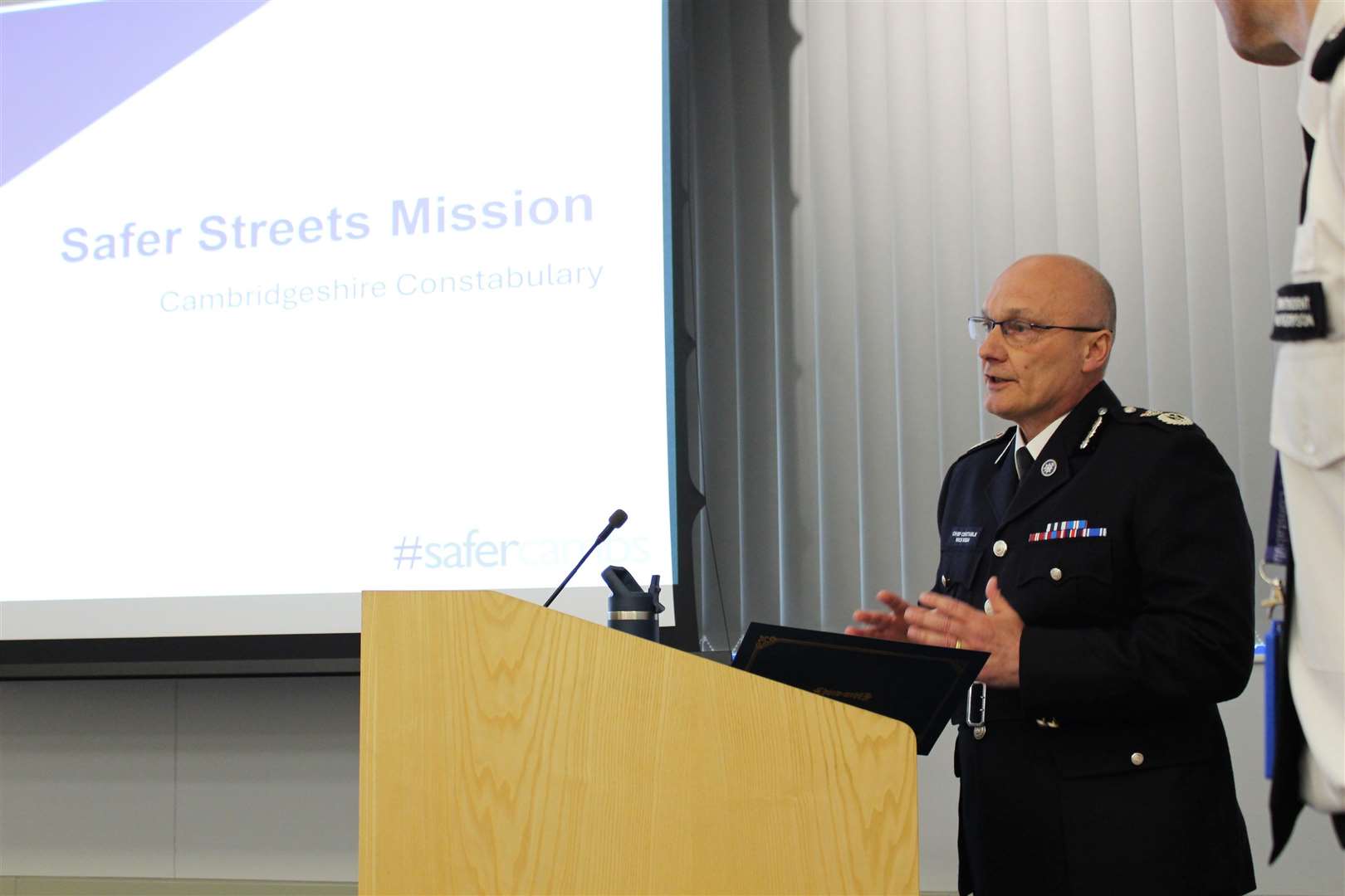 Chief Constable Nick Dean presents to the Home Secretary