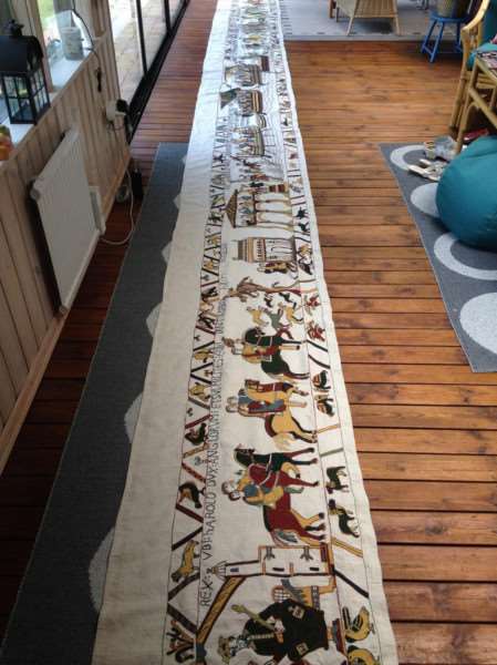 A section of the Bayeaux tapestry already completed by Mia Hanson.