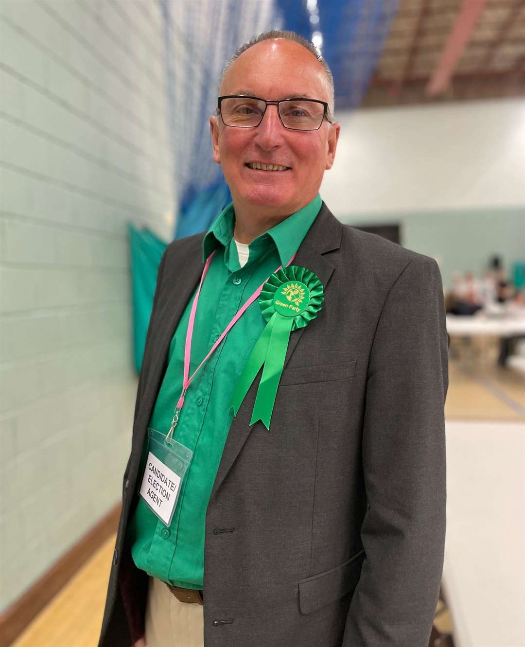 Andrew Crawford of the Green Party is happy to have retained his deposit.