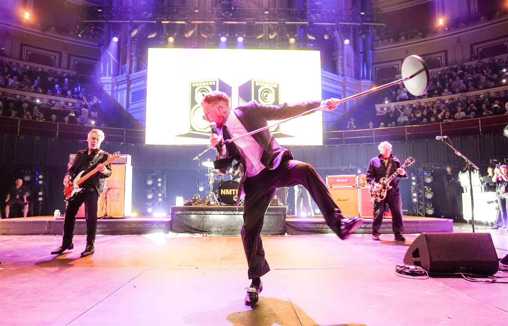 Glen Matlock, Frank Carter and Steve Jones of the Sex Pistols (left to right) , performing on stage earlier this year (Ian West/PA)