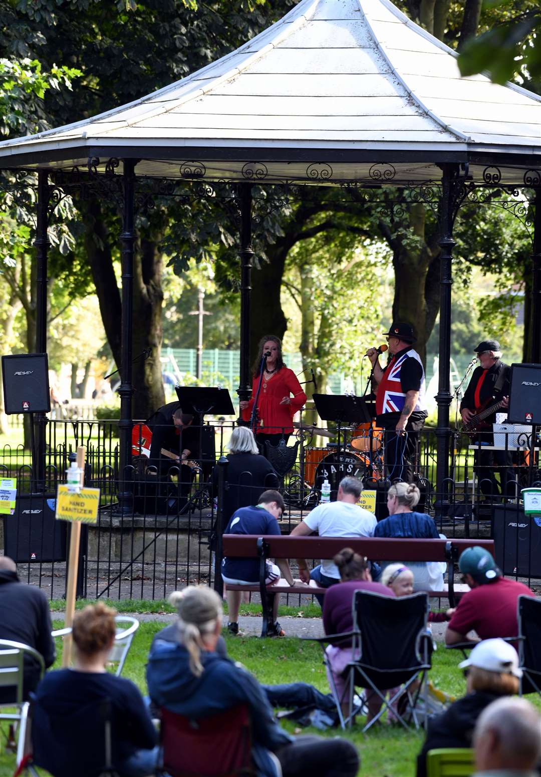 Bar Six performing at Wisbech Bandstand in 2023