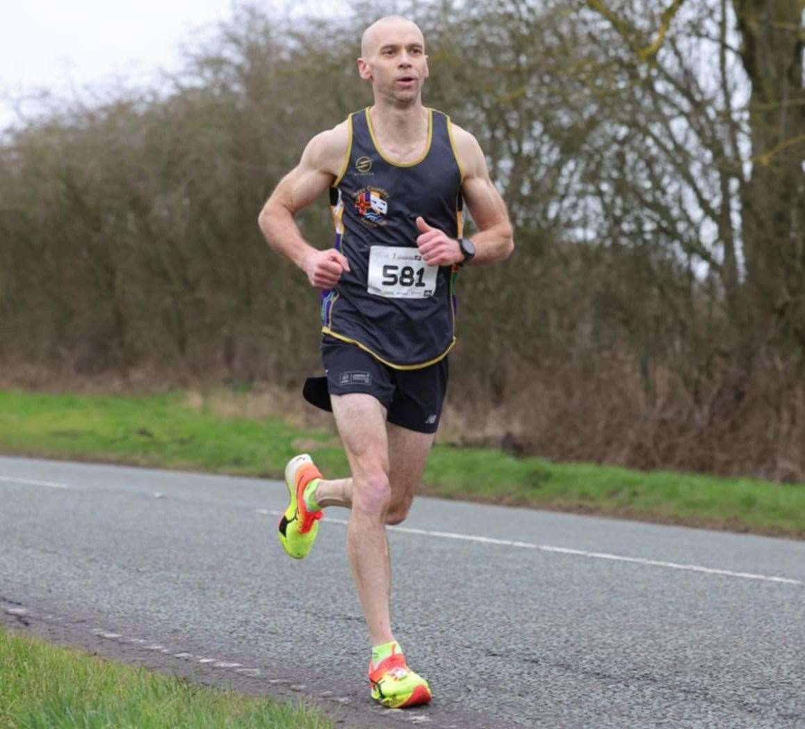 Simon Killen, of Three Counties Running Club, at the Leicestershire Half Marathon.