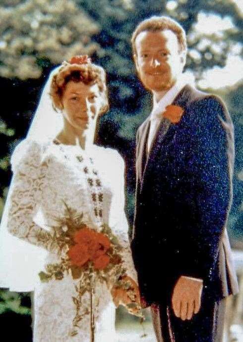 Claire Oldfield-Hampson on her wedding day - her wedding dress is one of the few sentimental items her sister Joanne has. (14957640)