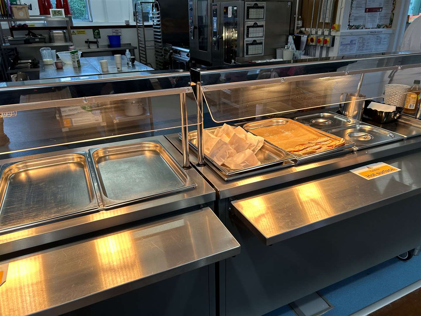 The school kitchen where breakfast is served