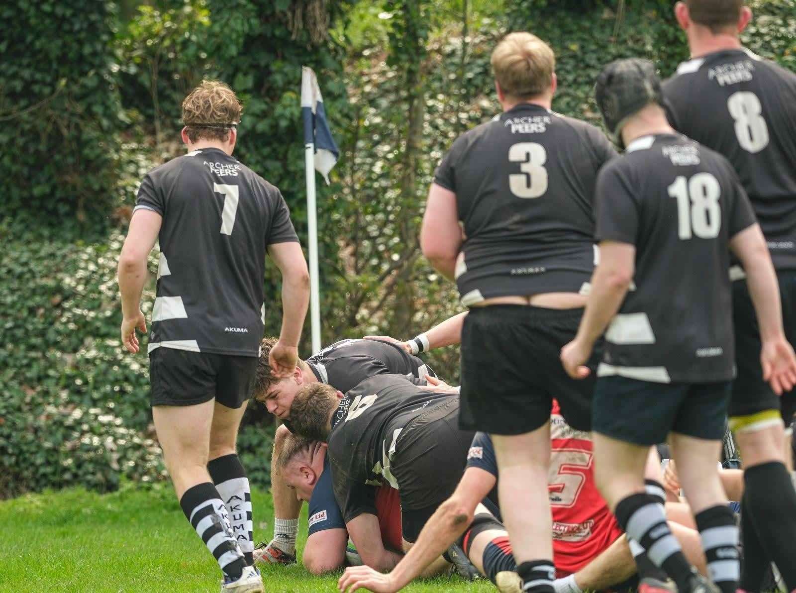 Veteran Raimondas Vinksna scoring near the post. Picture: Andy Titmuss