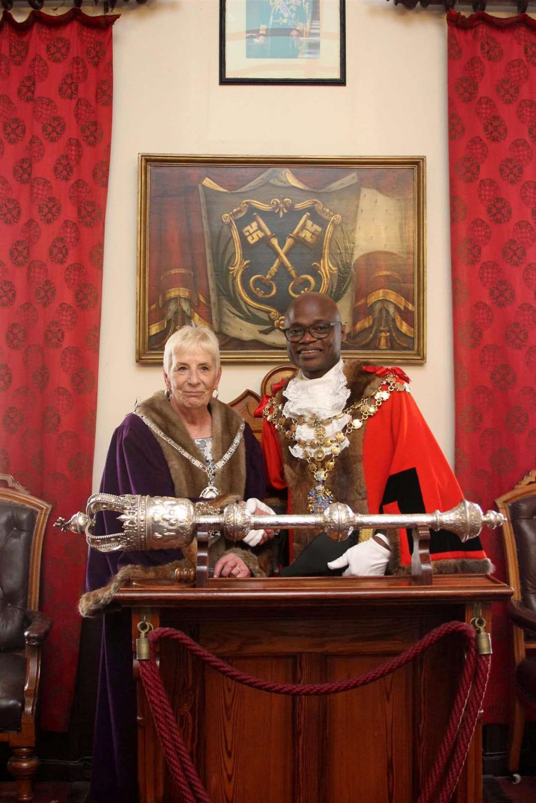 Sidney Imafidon with deputy mayor Janet Tanfield