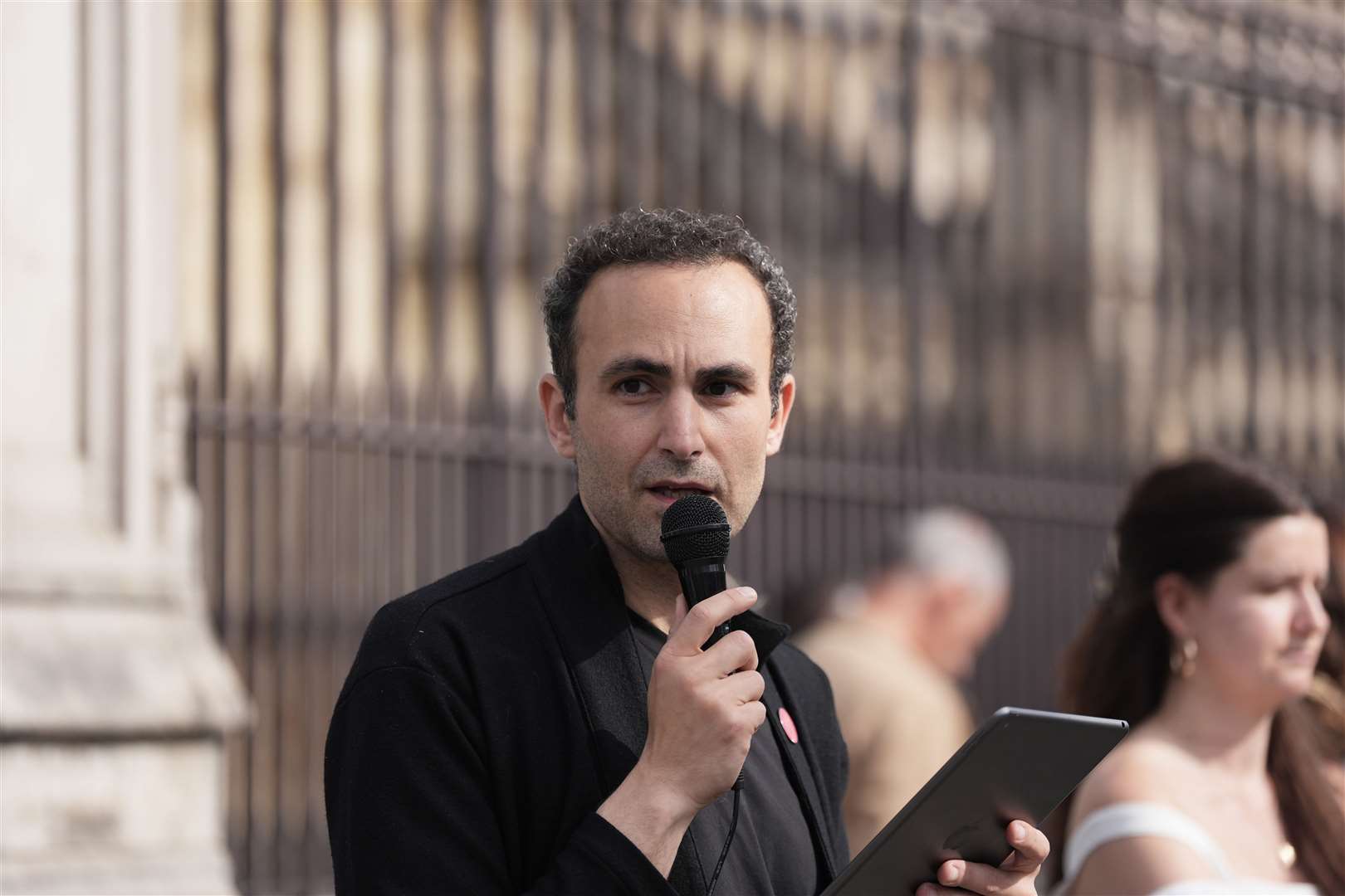 Khalid Abdalla joined the protest (Yui Mok/PA)