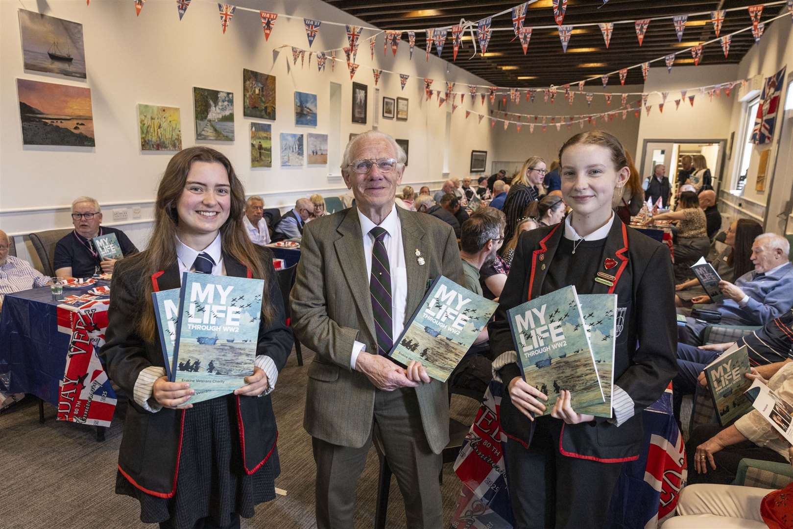 Veterans and pupils celebrated the launch of the book on Monday (Jamie Williamson/PA)