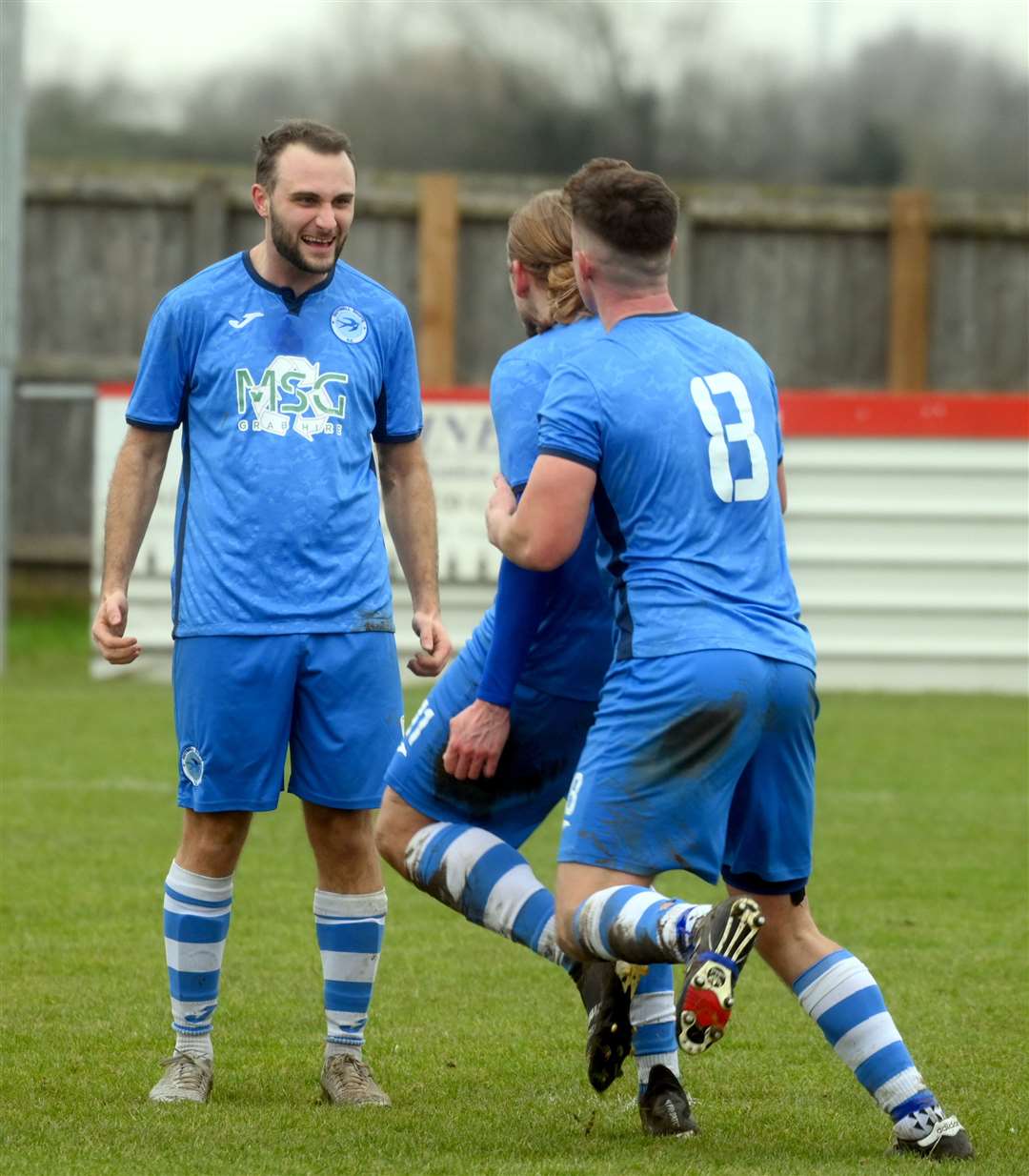 Outwell Swifts celebrate a goal
