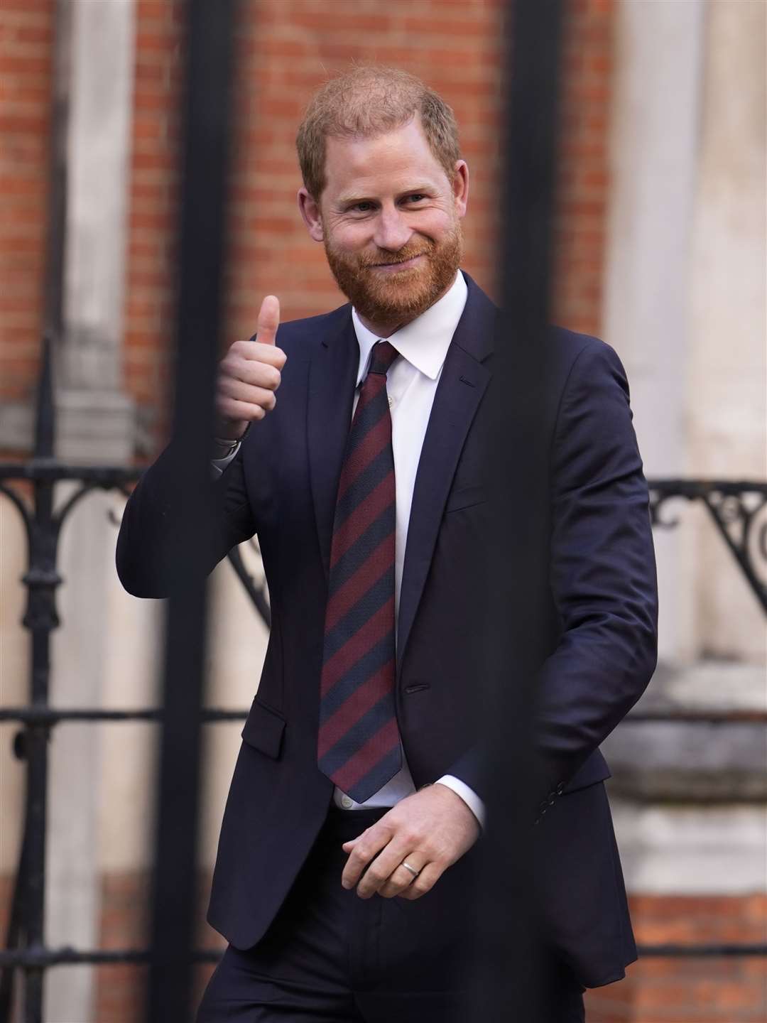The Duke of Sussex leaves the Royal Courts of Justice, central London, after the hearing in April (Jordan Pettitt/PA)