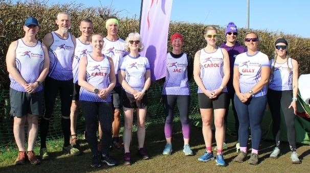Fenland Running Club members at the Frostbite League meeting at Jubilee Park.