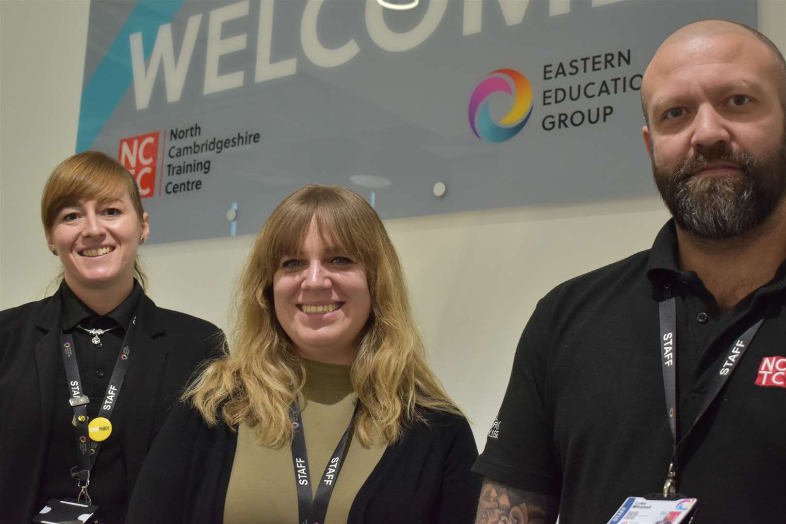 Louise Unwin, Louise Drake and Luke Minshall from the West Suffolk College NCTC centre in Chatteris