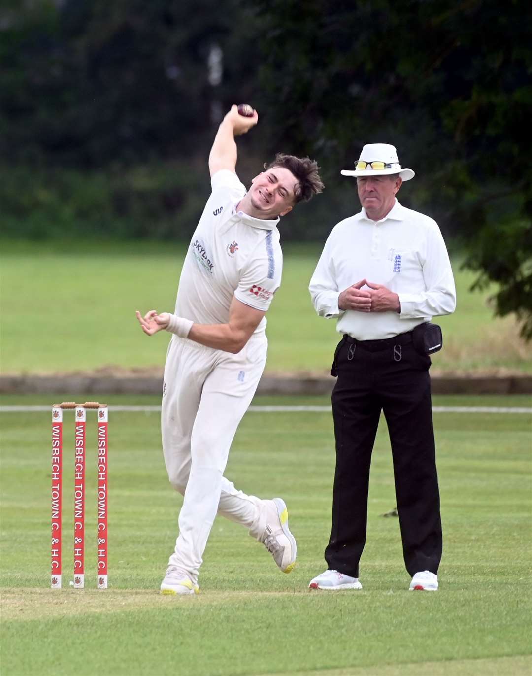 George Bruce was Wisbech’s top bowler with 3-39