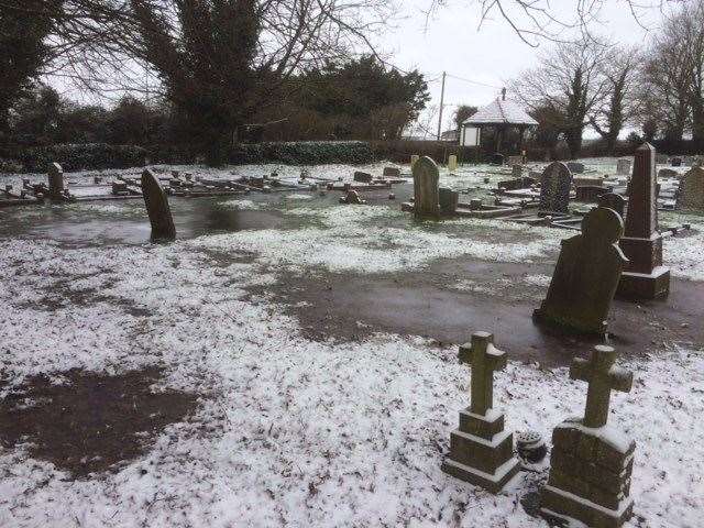 St Mary's Churchyard and church hall have been flooded twice in the past six weeks. (44370465)