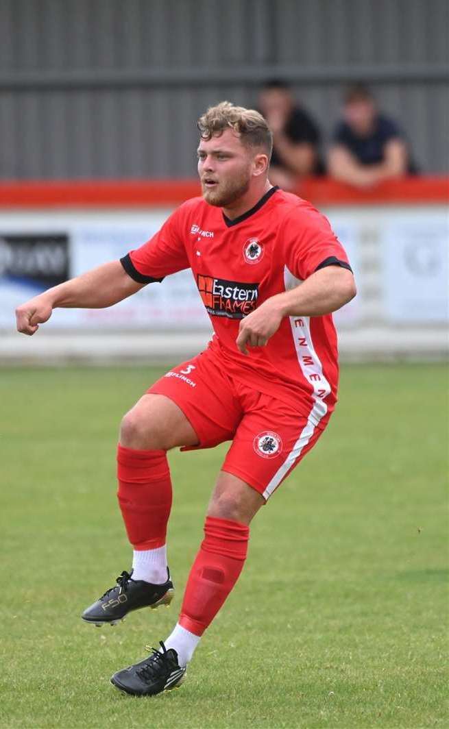 Kieran Hamilton, seen here playing for Wisbech Town, scored twice for Leverington Sports on Saturday