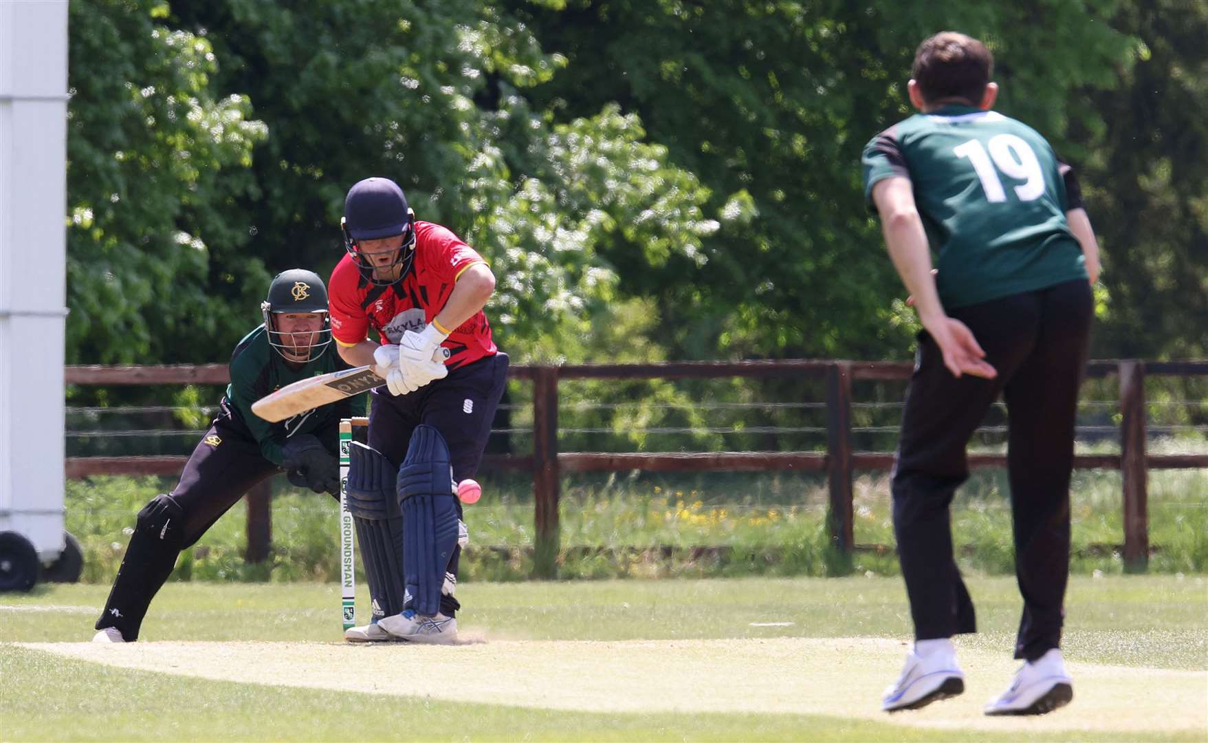 Captain James Williams in batting action. Picture: Richard Marsham