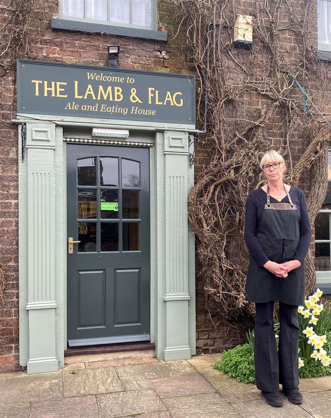 Gina Birch, landlady of The Lamb and Flag pub in Welney. Picture: SWNS