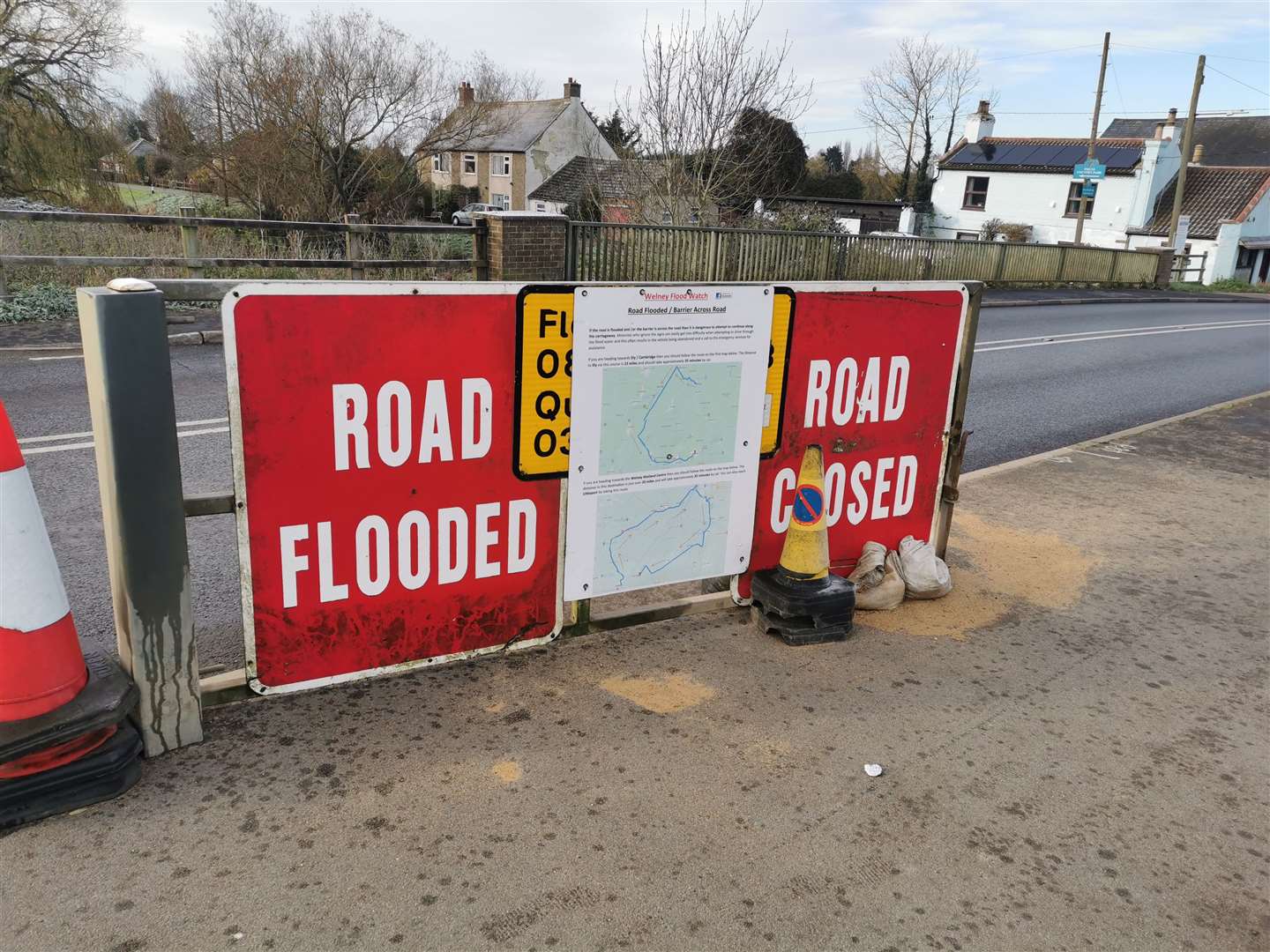 The former signs were often difficult to see, leading drivers to become stranded in flood water. Picture: Norfolk County Council