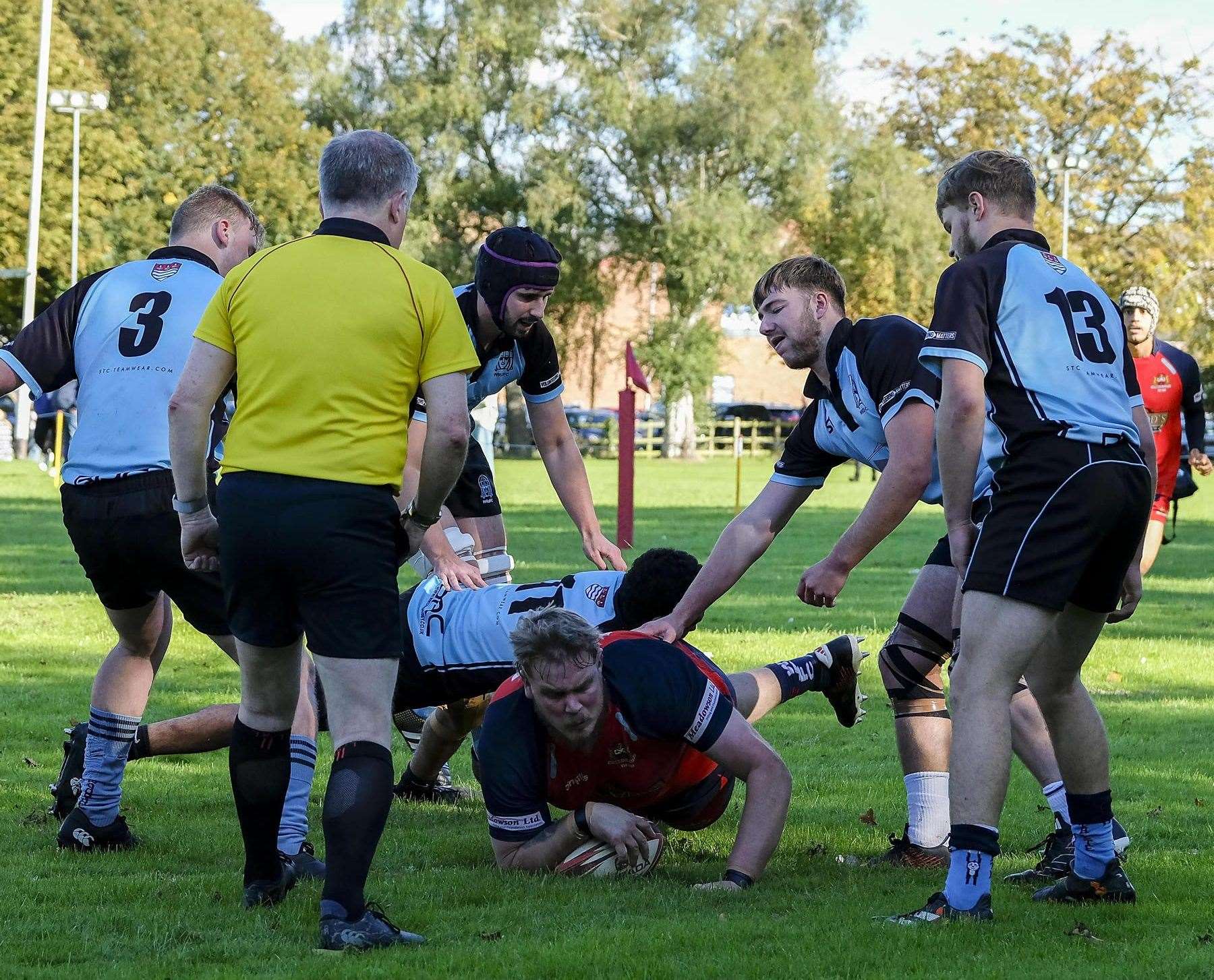 Luke Green crossing the whitewash for one of his two tries. Picture: Andy Titmuss