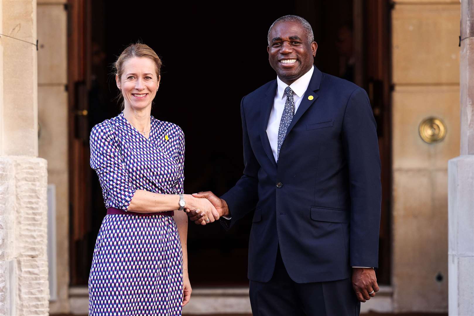 Mr Lammy welcomed EU commission vice president Kaja Kallas, left, to Lancaster House on Monday (Adrian Dennis/PA)