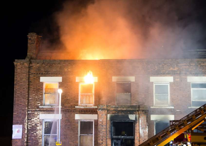 The Bridge Hotel well alight. Photo: Dave Hudson Photography. ANL-160814-132206001