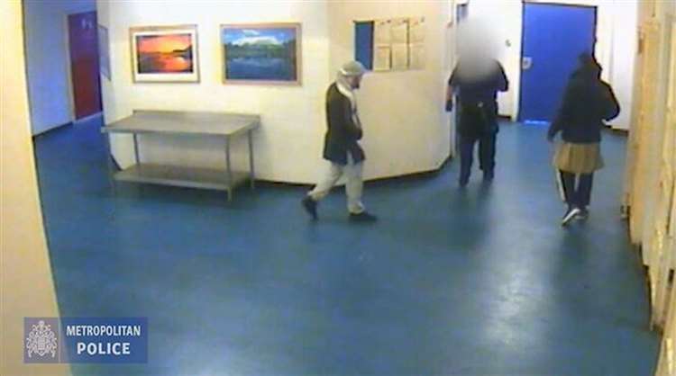 CCTV images show Brusthom Ziamani (right) and Baz Hockton (left) moments before the attack on prison guard Neil Trundle at Whitemoor jail in Cambridgeshire (Met Police/PA). (42623851)