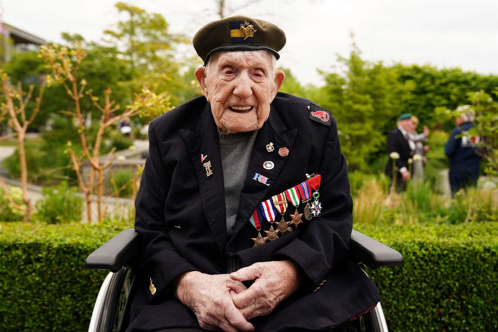 Veteran Donald Rose, 110, attended the event in Staffordshire marking 80 years since VE Day (Jacob King/PA)