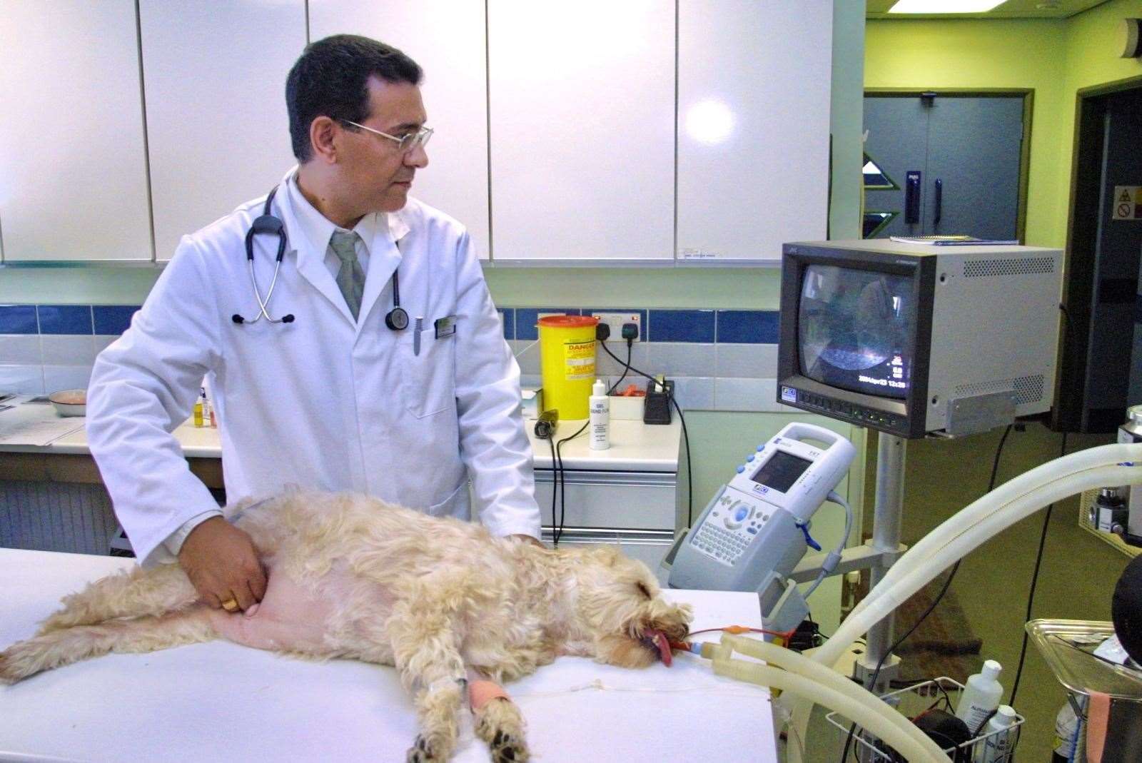 Dr Nick Valley at work on a patient.