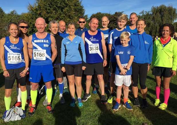 Thirty two Fenland Running Club members took to the streets of Peterborough in the Perkins Great East Run Half Marathon on Sunday which had a massive field of 4,183 finishers. For some it was their first half Marathon since joing the Club in the Summer, for some it was chasing down that elusive PB. In-form Martin jennings did just that smashing to a new PB by almost 3 minutes and cracking the sub 80 minutes barrier with a terrific time of 1:17:44. Andrew Plume was second home for the Club with a new PB time of 1:20:08. Best ranked performance was from Jane Greenwood who was 5th in her age category. Graham Milham had the job of 1:40:00 Pacer and delivered with a precision run time of 1:39:42, just 18 seconds inside the target. This race was the final race of the Club's own Championship series of six races and Martin Jennings confirmed his place at the top way ahead of any chasers. For the ladies it was an extremely close run thing with Ann Trett just taking the title by a mere 2 points 'Full results: M