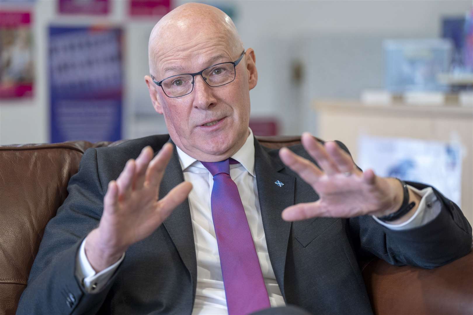 Anas Sarwar said Scots faced a choice: John Swinney or him (Jane Barlow/PA)