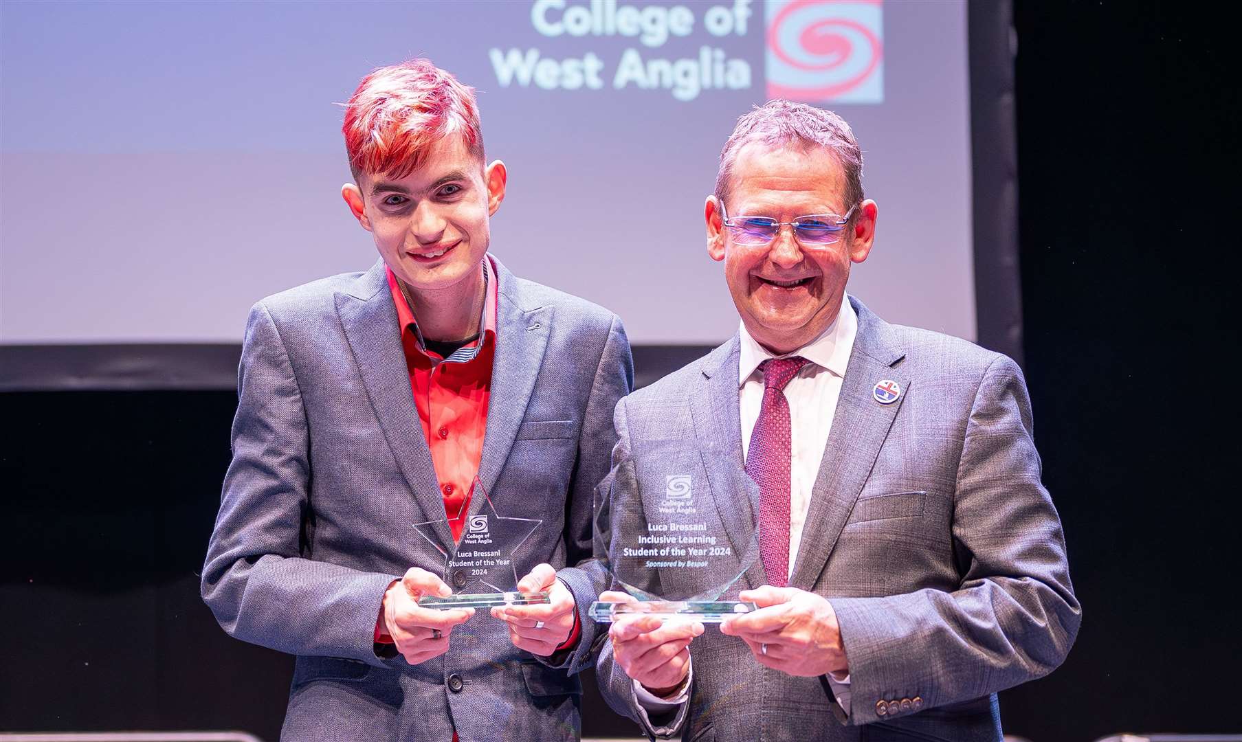 CWA Overall Student of the Year 2024, Luca Bressani with Principal, David Pomfret.