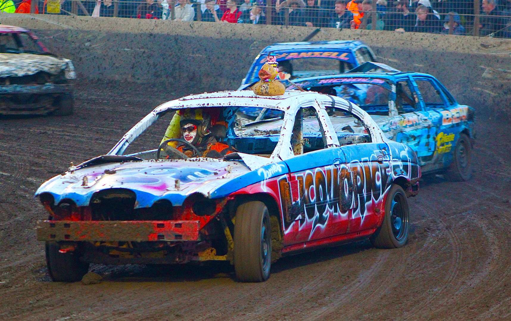 A ghostly James Licquorice at speed in the Unlimited Bangers. Picture Kieran Bonsall