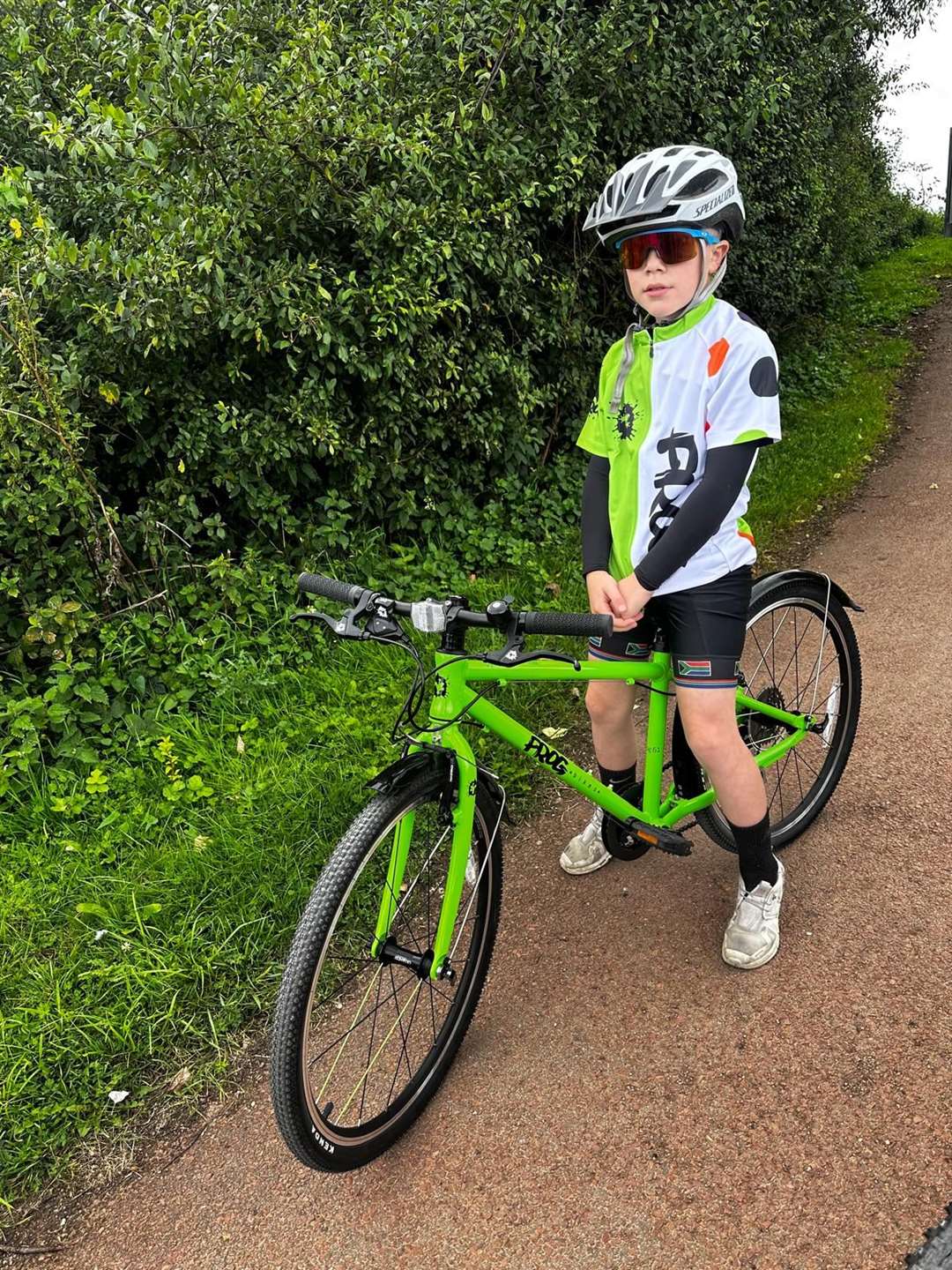 Harvey Goodman will cycle 56 miles as part of the triathlon challenge (Naiomi Goodman/ PA)