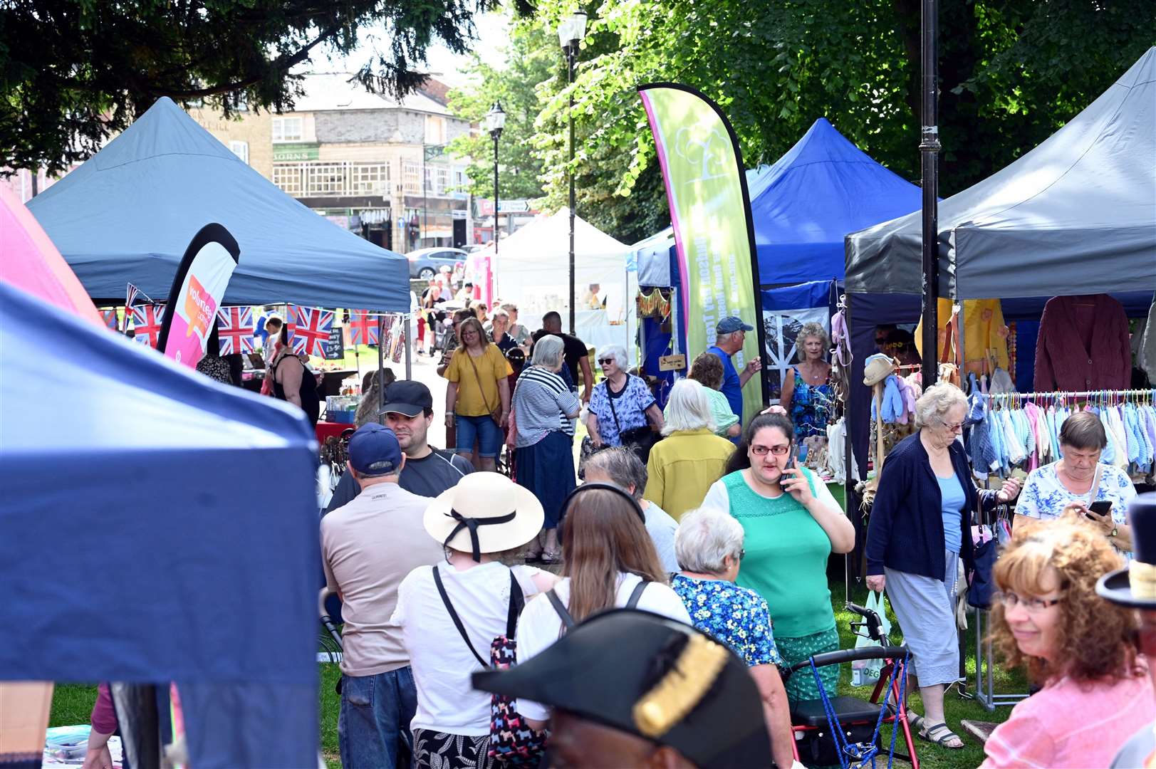 Wisbech Rose Fair stalls outside St Peter's Church. Photo: Adam Fairbrother.