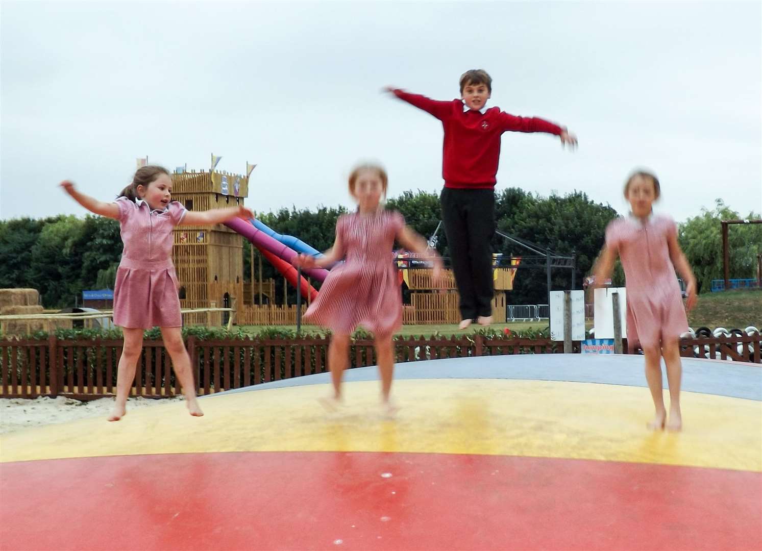 A giant inflated mattress was enjoyed by pupils from Guyhirn school at the Skylark launch. (3047045)