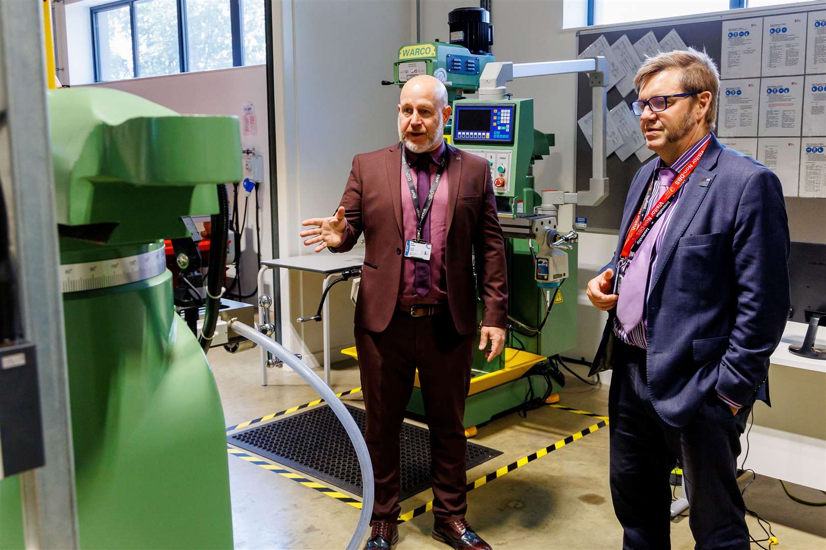 Phil Stittle shows Mayor Dr Nik Johnson some of the centre's equipment. Picture: Combined Authority