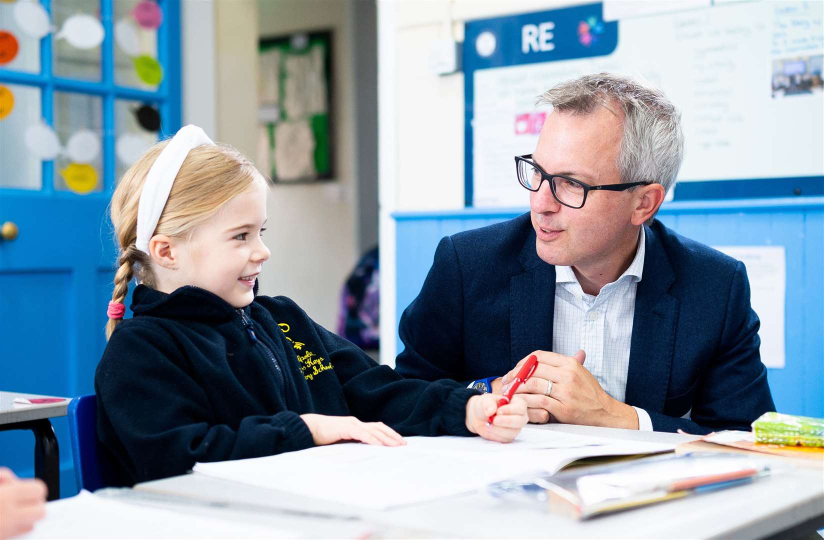 MP James Wild visited Walpole Cross Keys Primary School. Picture: Ian Burt/Barking Dog Media