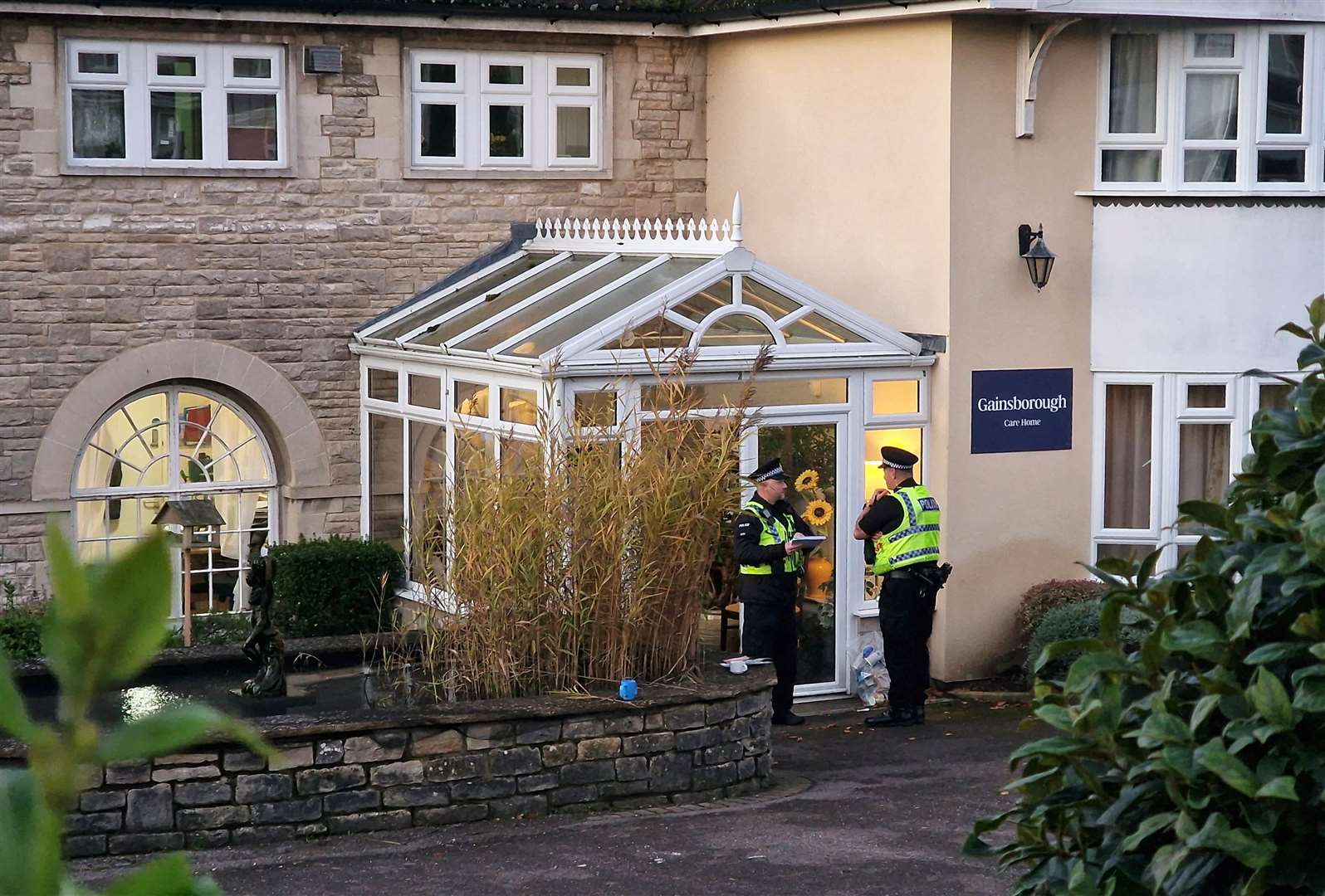 Police at Gainsborough Care Home in Swanage where three people died in October (Andrew Matthews/PA)